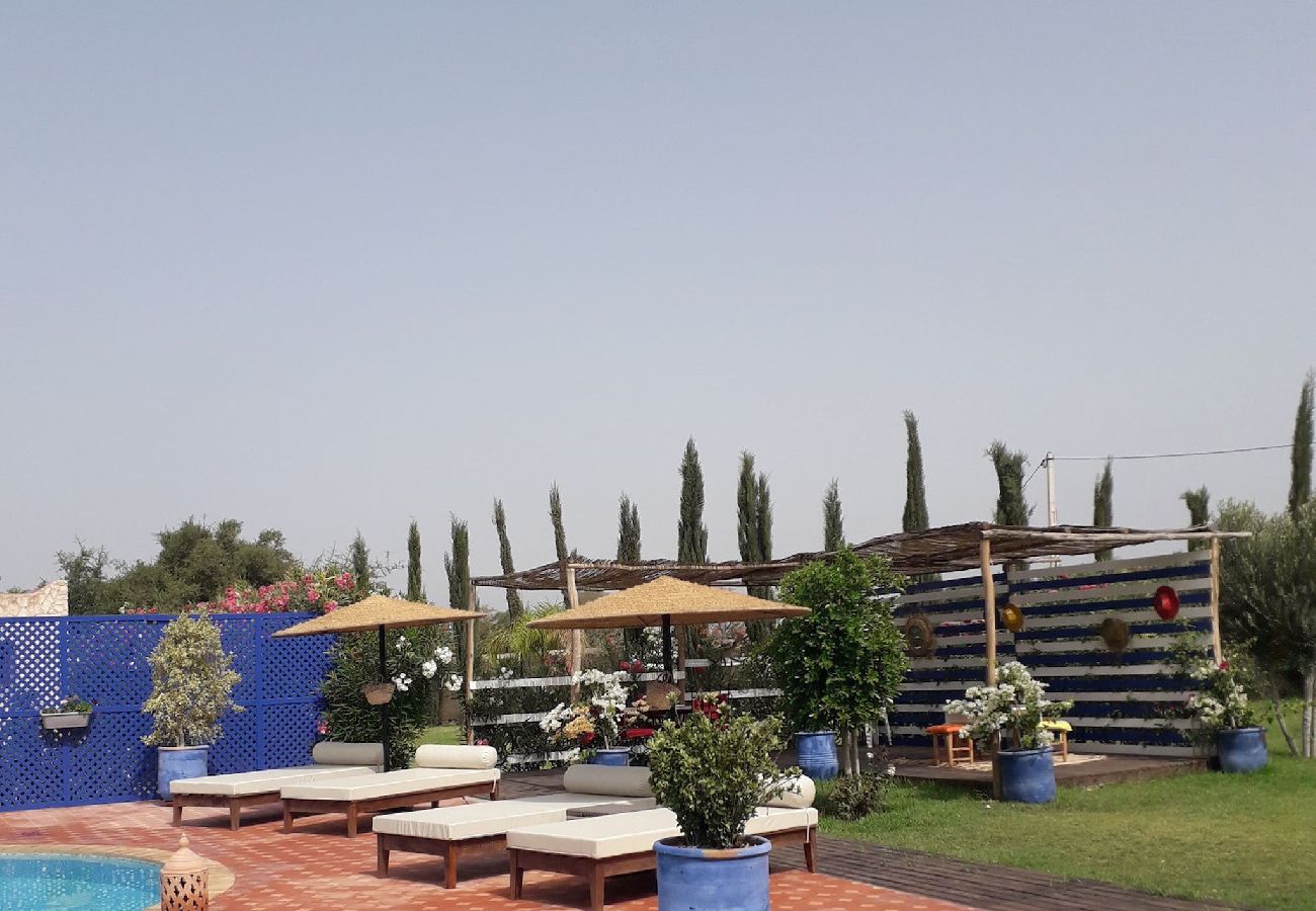 Chambres d'hôtes à Essaouira - Suite double Tidzi avec salle d'eau privative vue Piscine