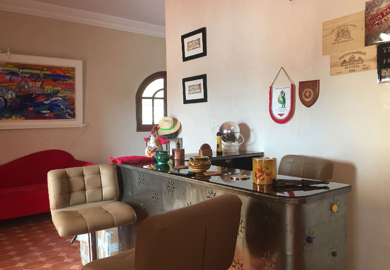Chambres d'hôtes à Essaouira - Suite double Tidzi avec salle d'eau privative vue Piscine