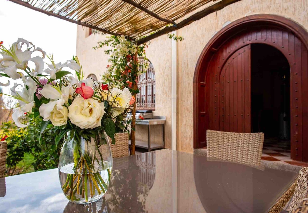 Chambres d'hôtes à Essaouira - Suite double Tidzi avec salle d'eau privative vue Piscine