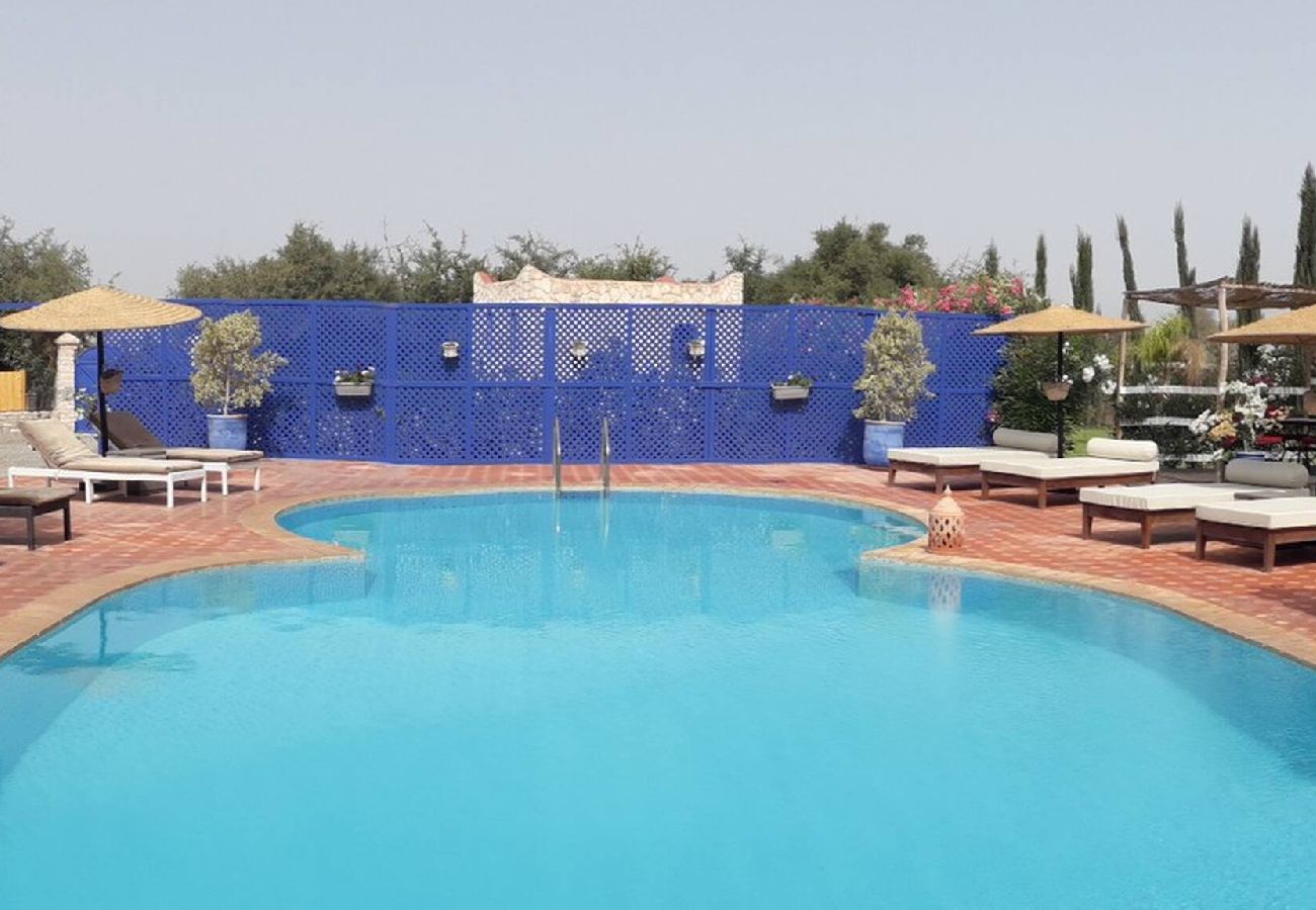 Chambres d'hôtes à Essaouira - Suite double Tidzi avec salle d'eau privative vue Piscine