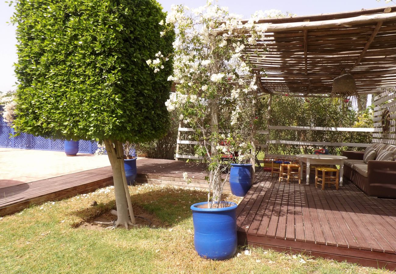Chambres d'hôtes à Essaouira - Suite triple Chefchaouen avec salle d'eau privative vue jardin