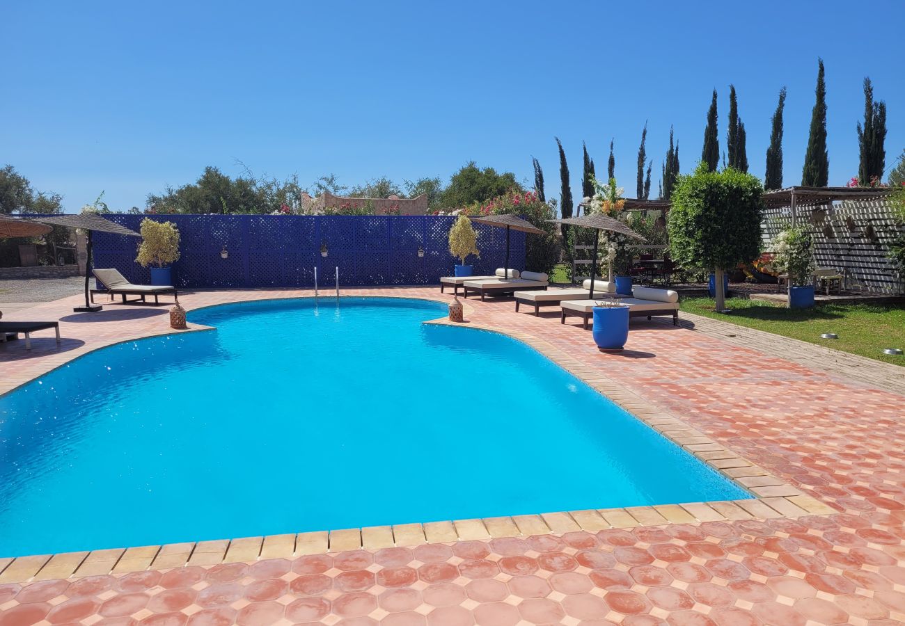 Chambres d'hôtes à Essaouira - Suite triple Chefchaouen avec salle d'eau privative vue jardin