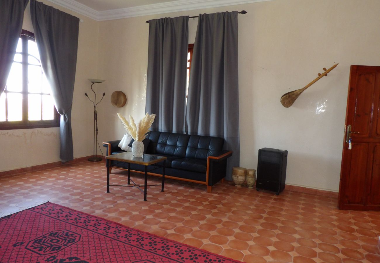 Chambres d'hôtes à Essaouira - Suite triple Gnaoua avec salle d'eau privative vue sur la piscine
